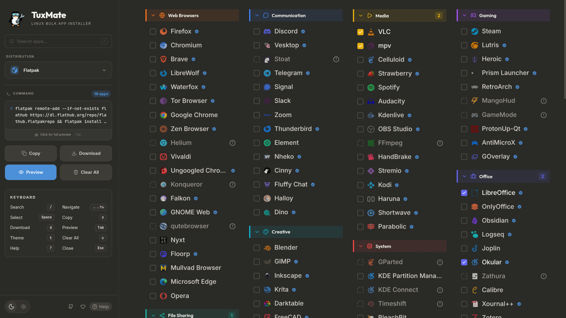 Visualizzazione dello script