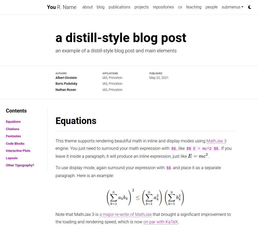 Esempio di articolo in stile Distill