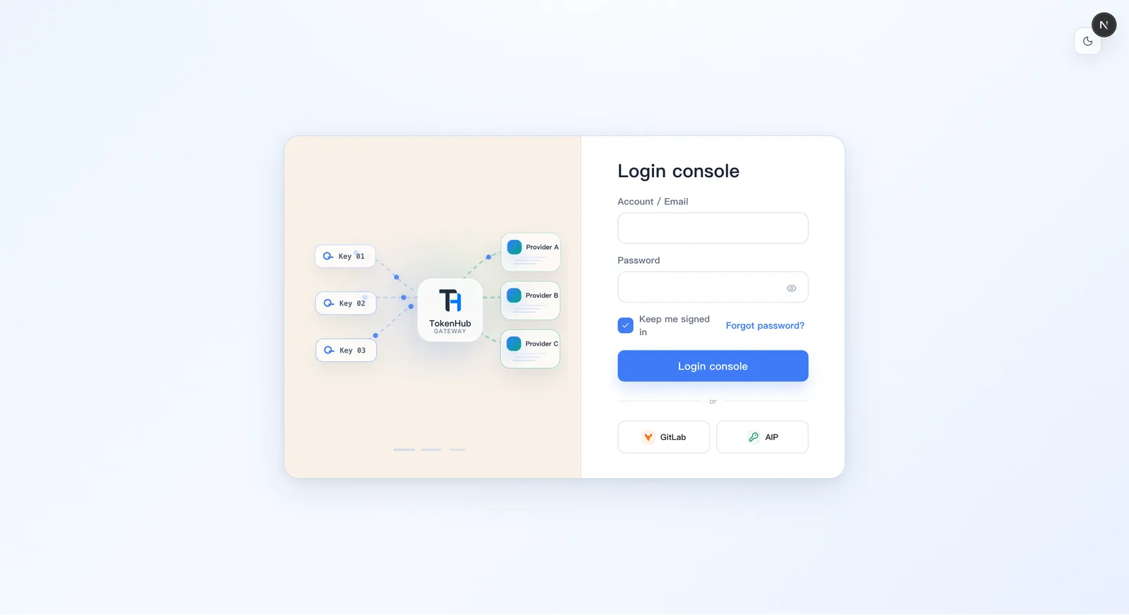 TokenHub interface
