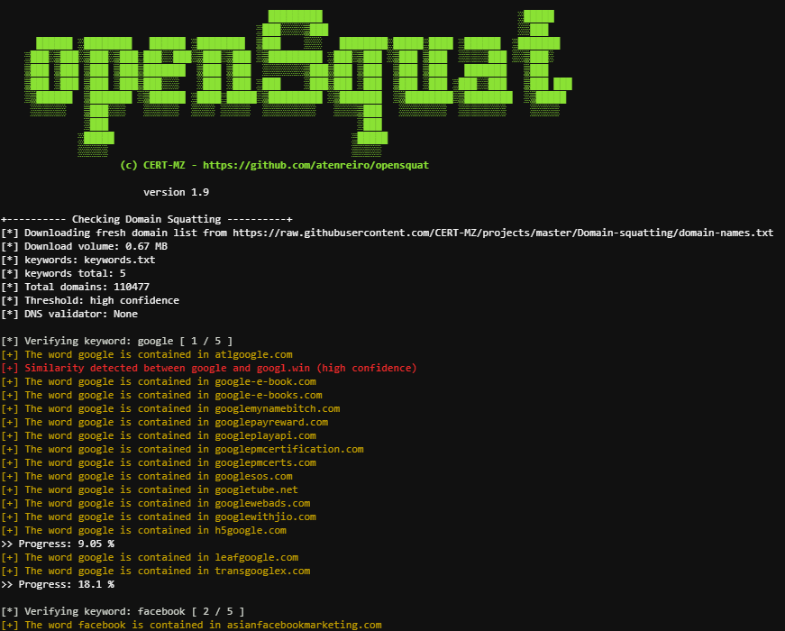 openSquat example