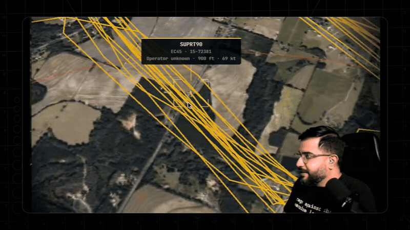 Helicopter trajectory reconstruction