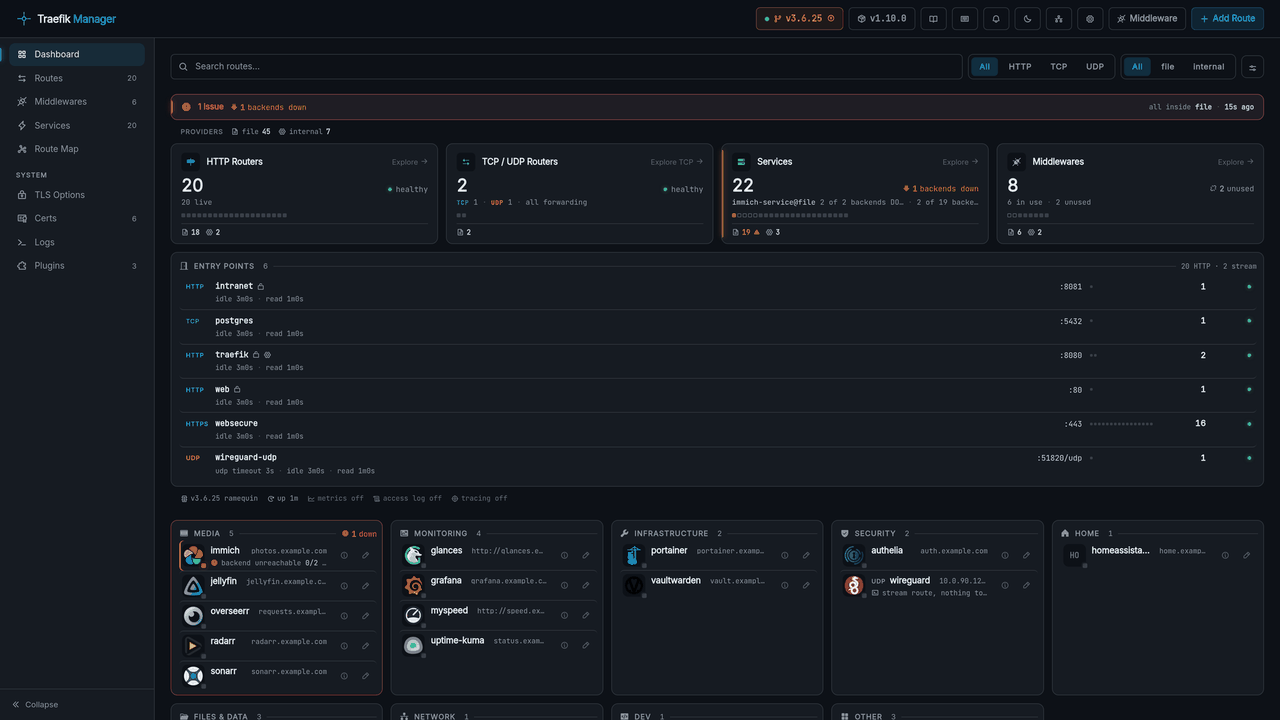 Traefik Manager Interface
