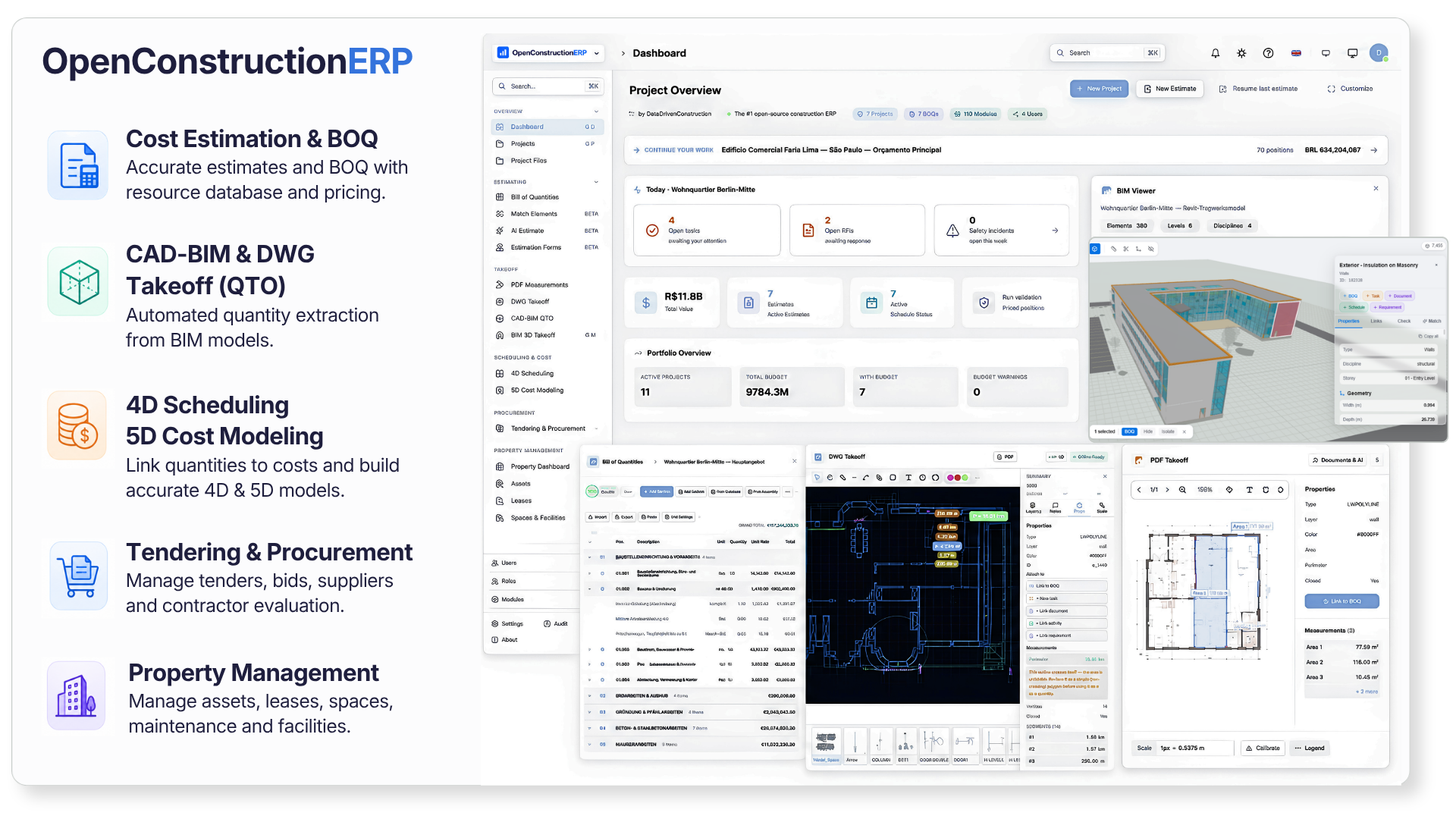 OpenConstructionERP interface overview