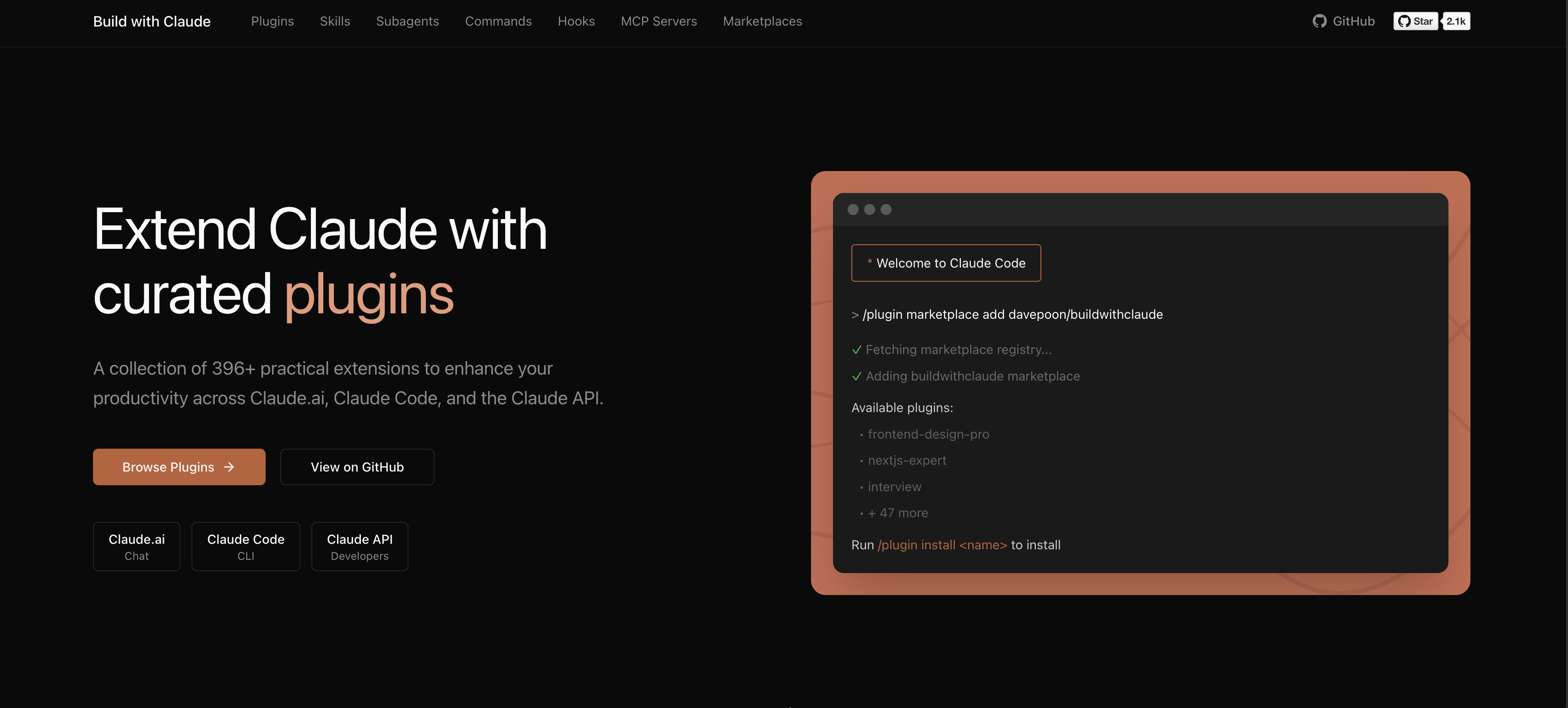 buildwithclaude homepage