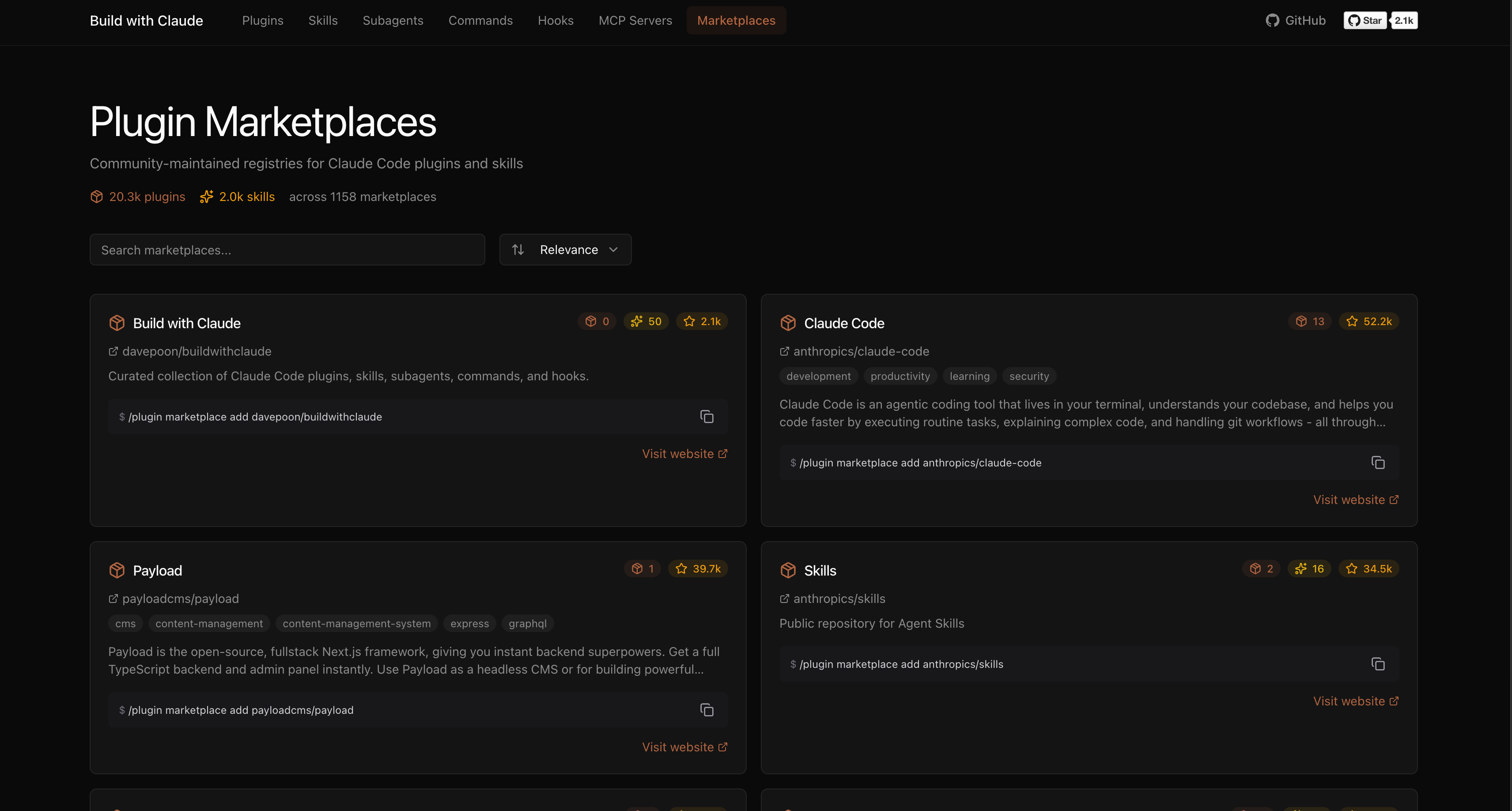 Marketplace catalog