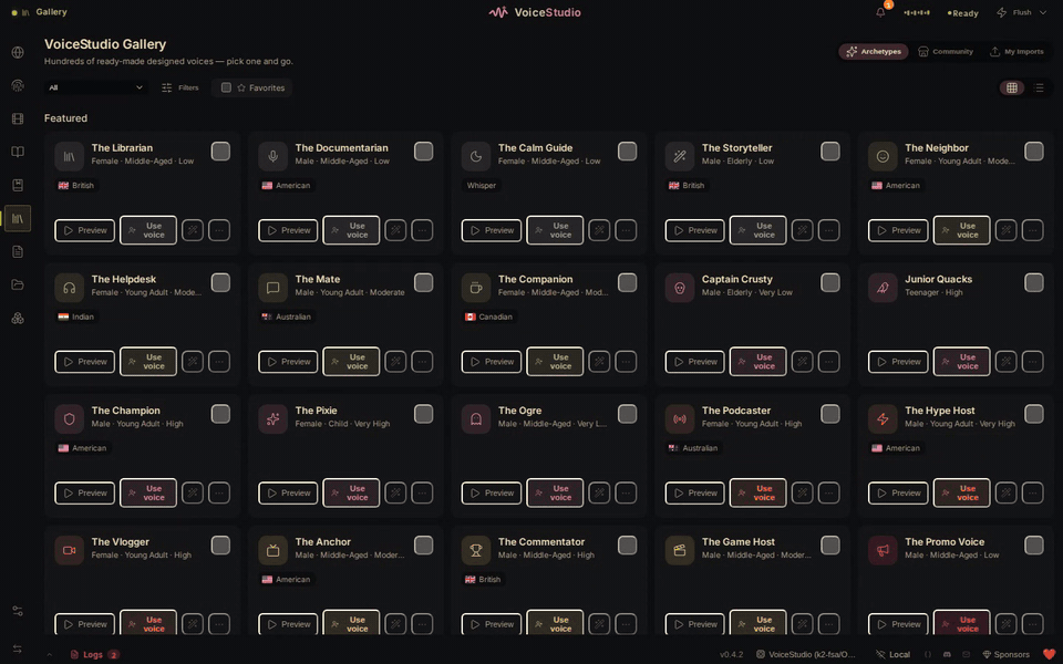 Switching engines in VoiceStudio