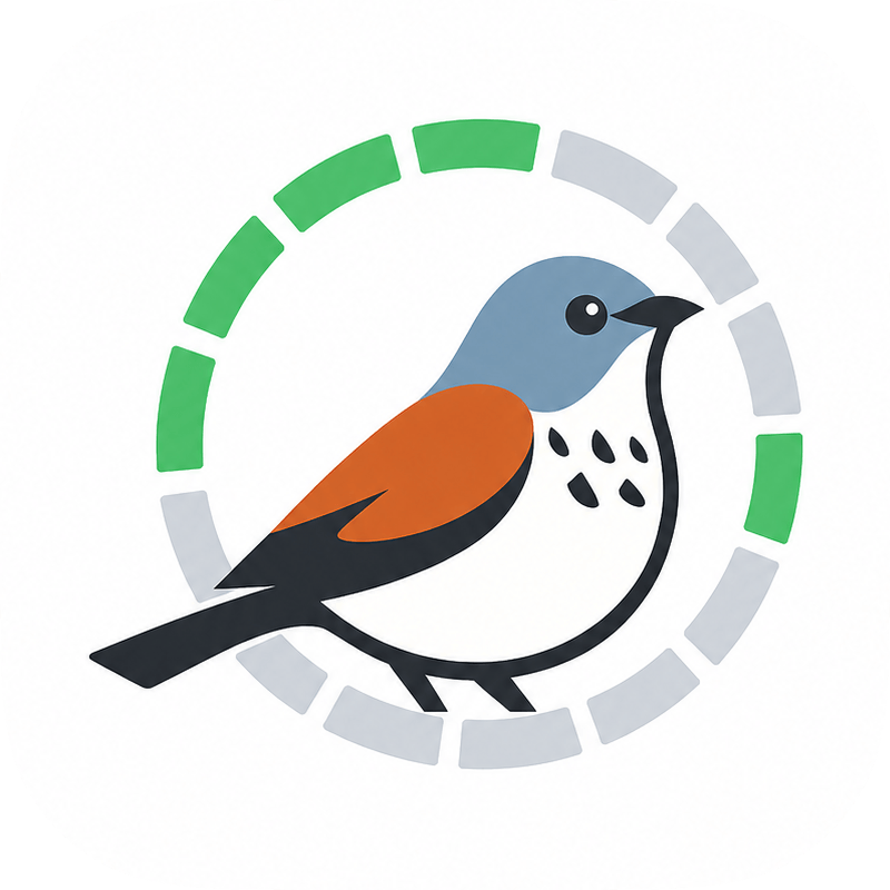 TurboFieldfare logo: a fieldfare inside a segmented cache ring