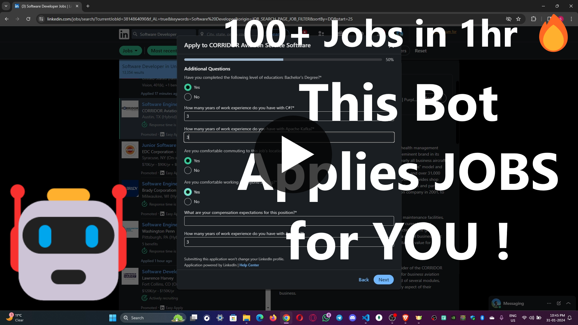 Auto Job Applier demo video