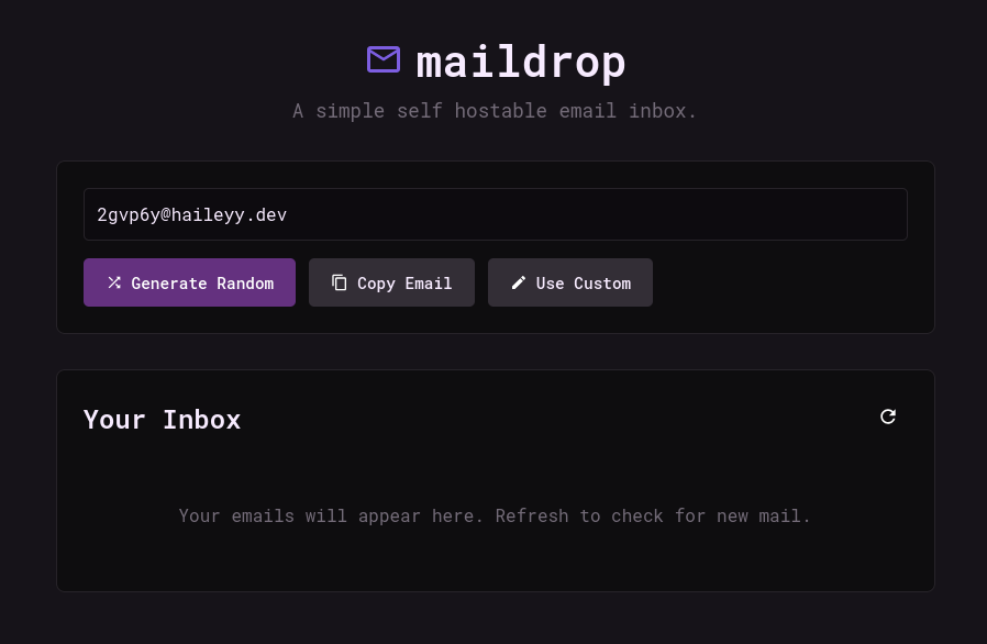 Maildrop interface