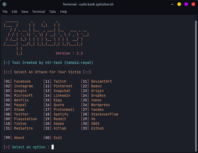 Zphisher workflow