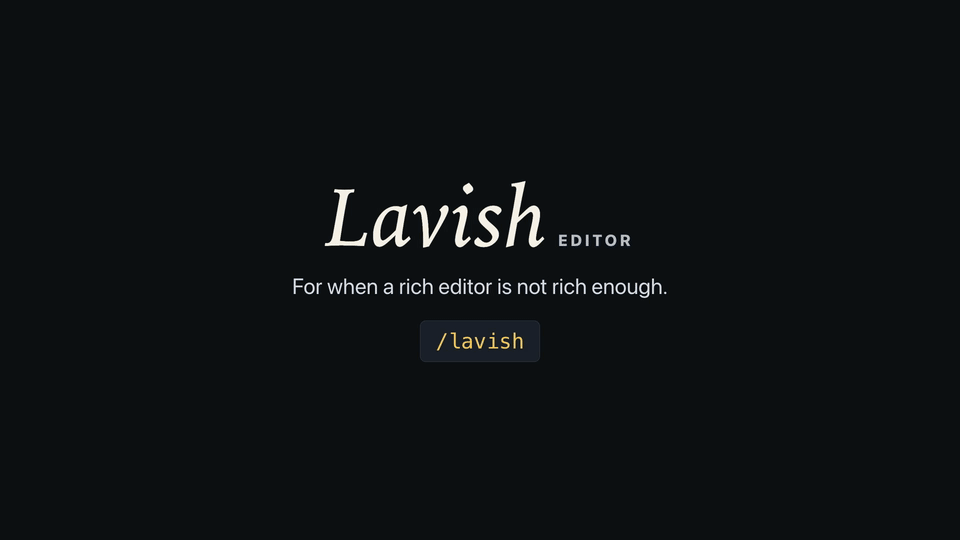 Démo Lavish Editor