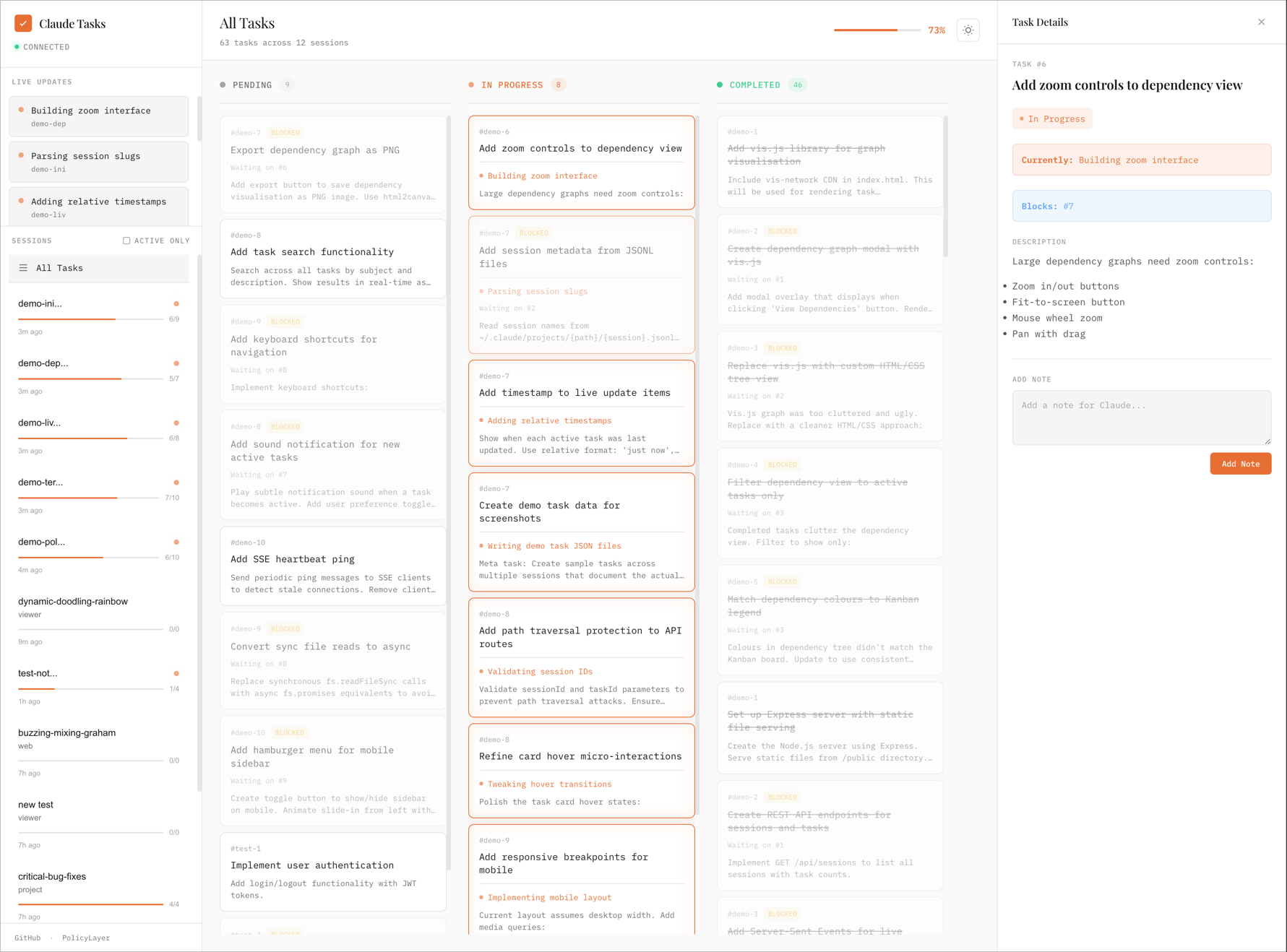 Light theme interface