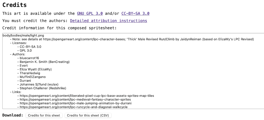 Screenshot of license export