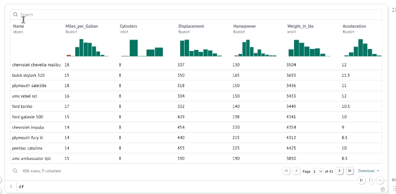 Marimo Interactive Data Tables