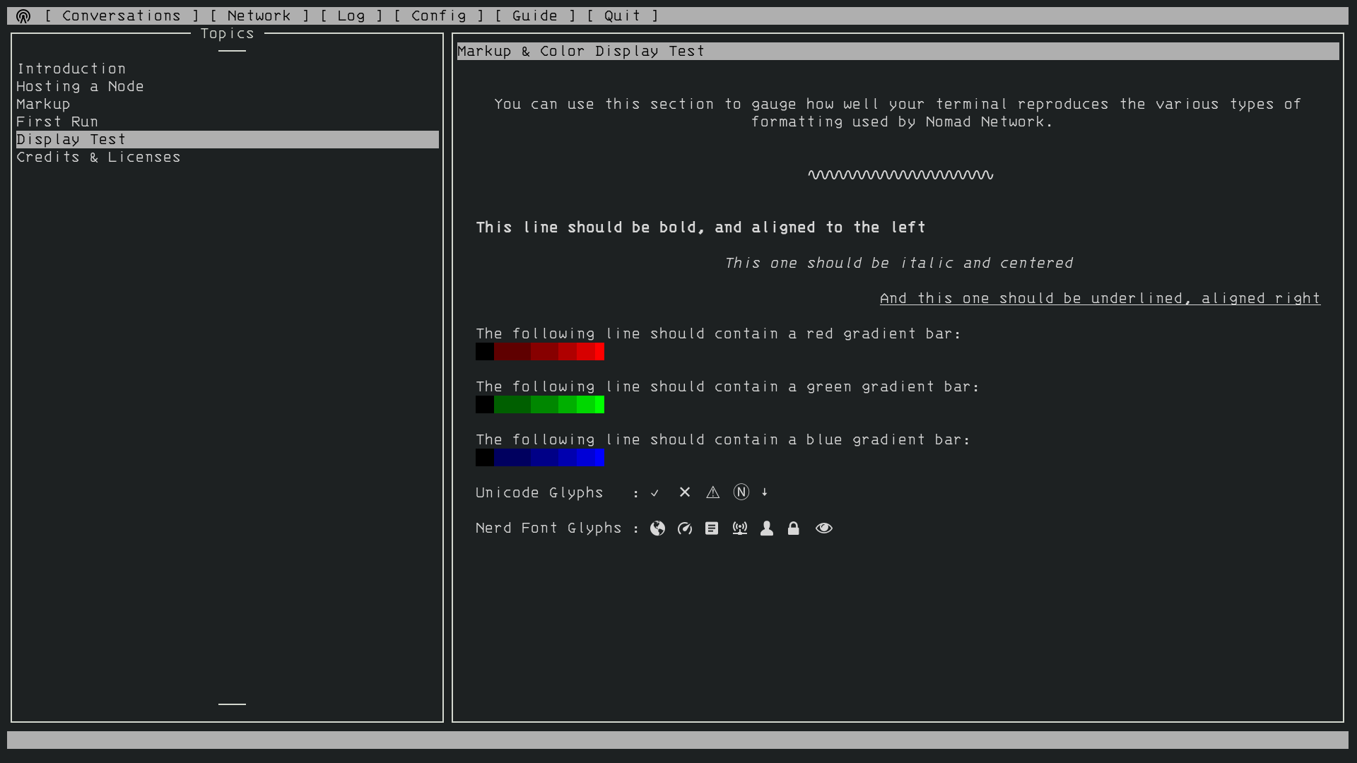 Settings and network interfaces