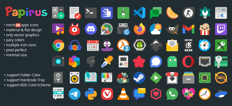 Papirus icons preview