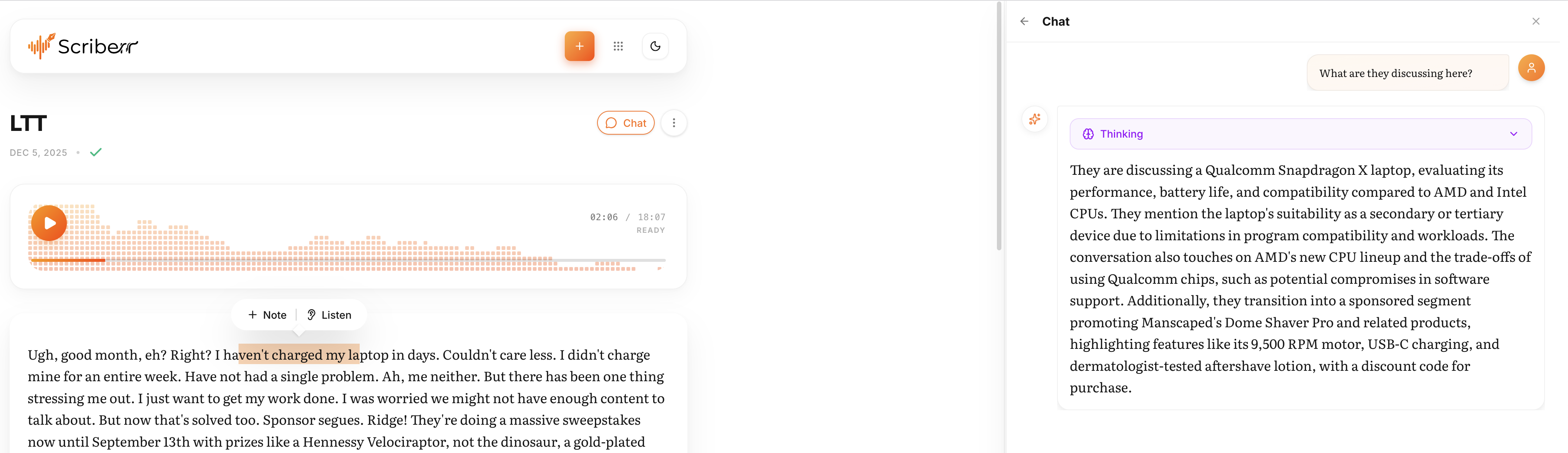 Chat with Audio
