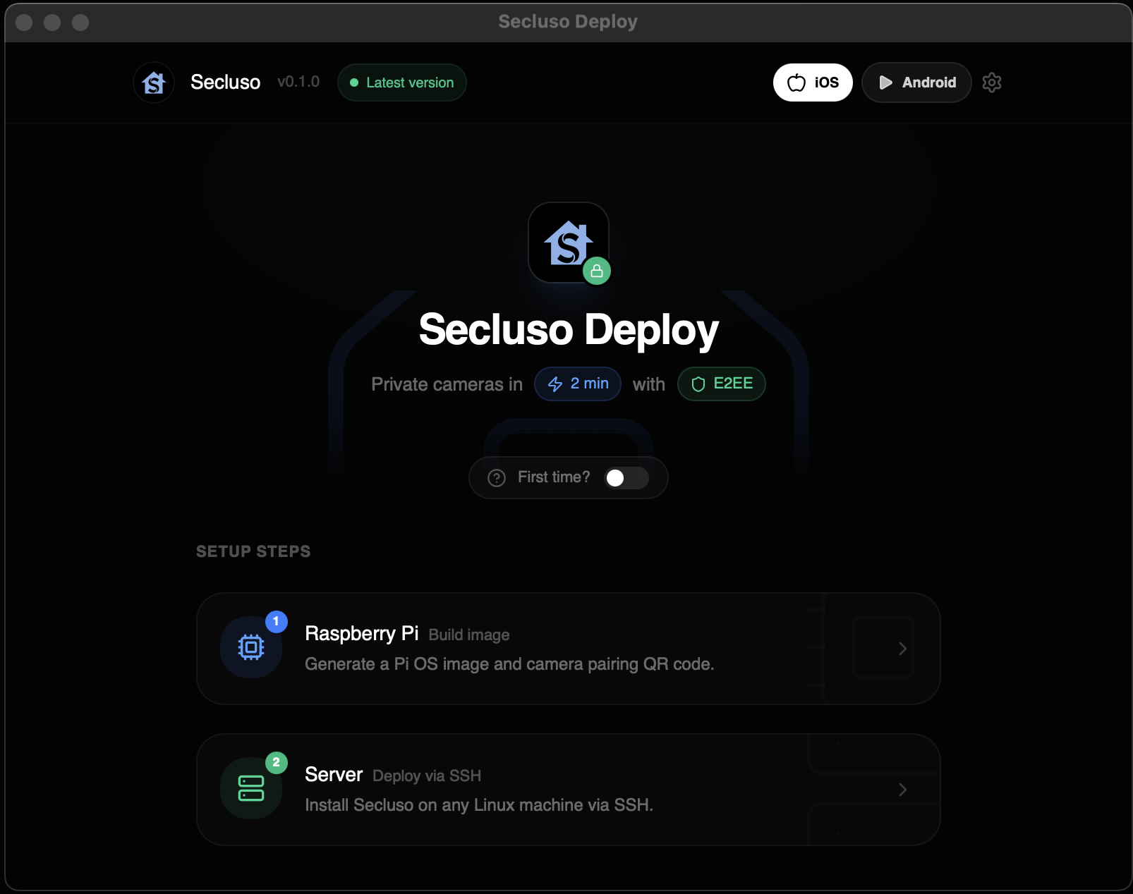 A demo picture of our Secluso Deploy tool