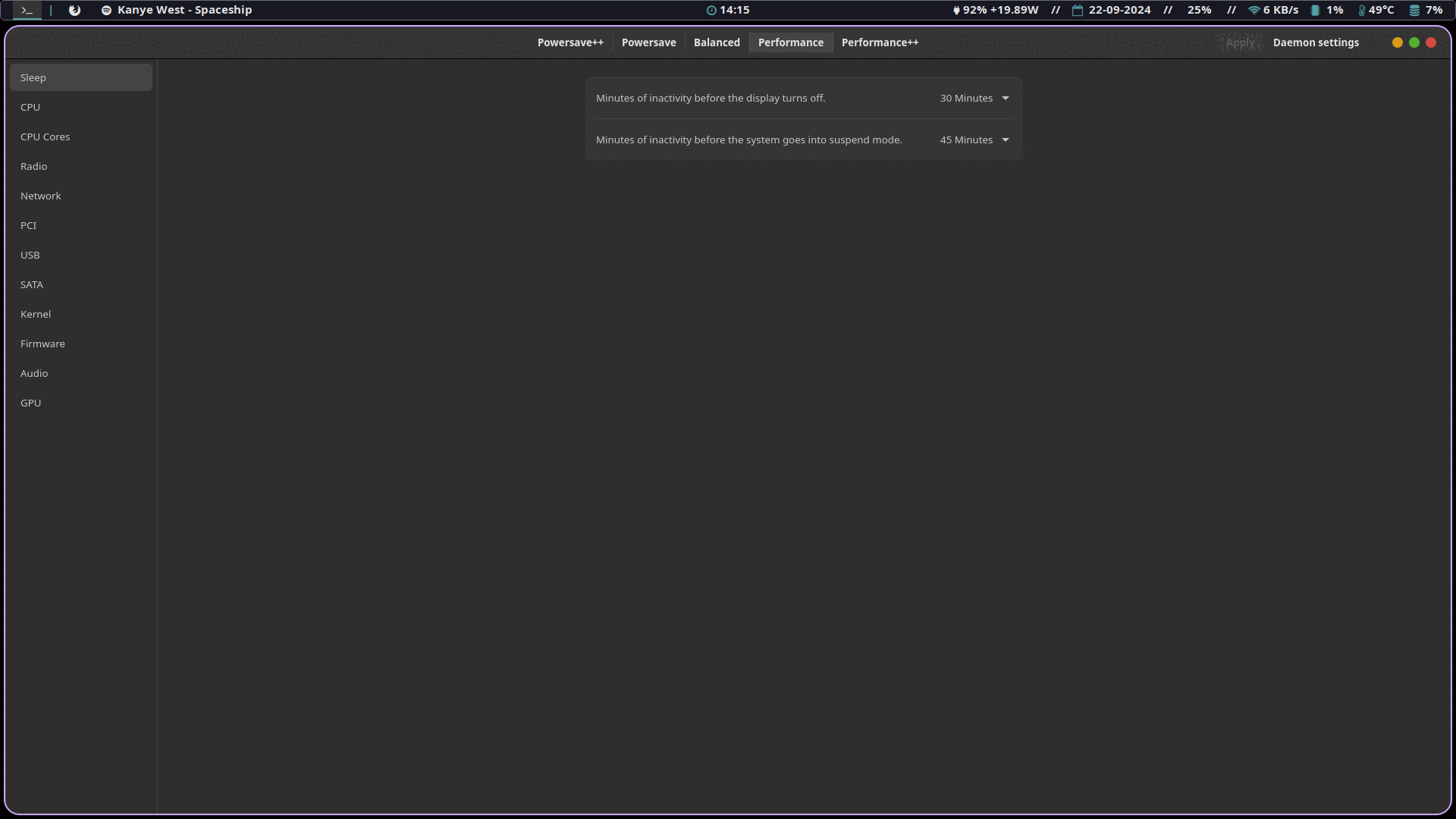 GTK interface