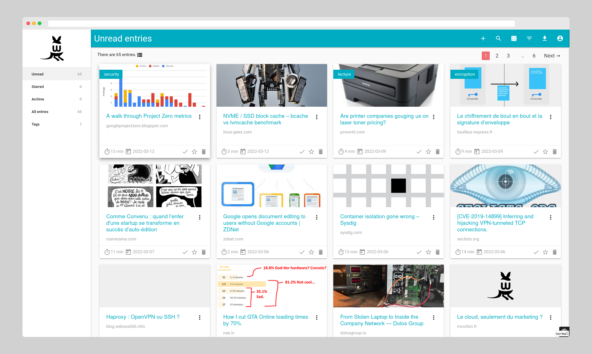 Wallabag screenshot