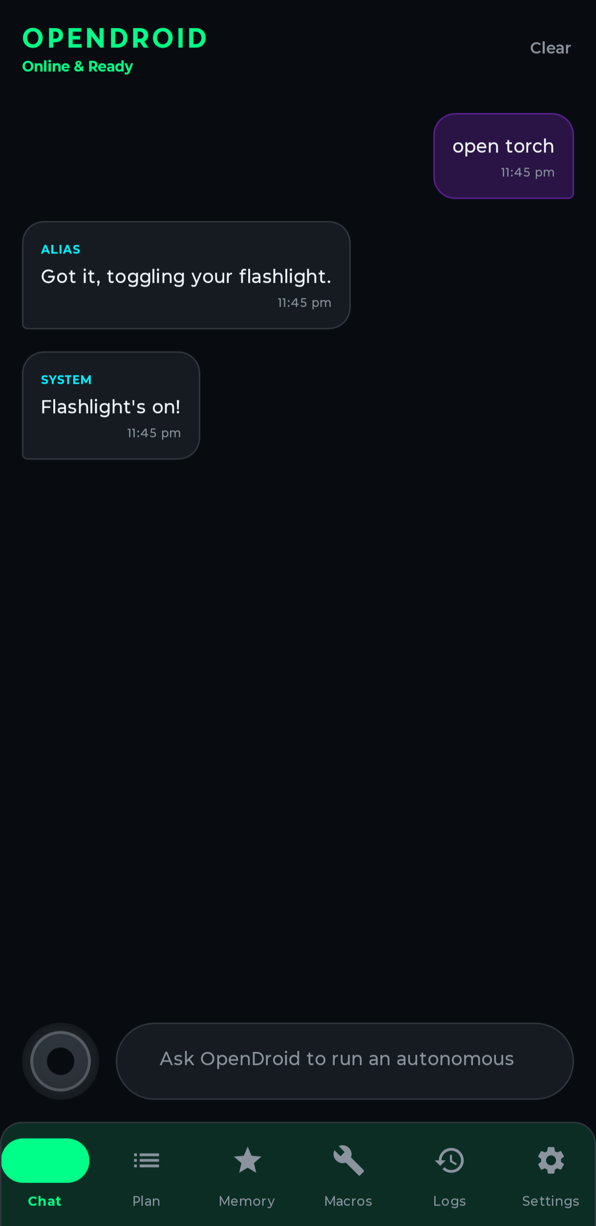 OpenDroid Interface