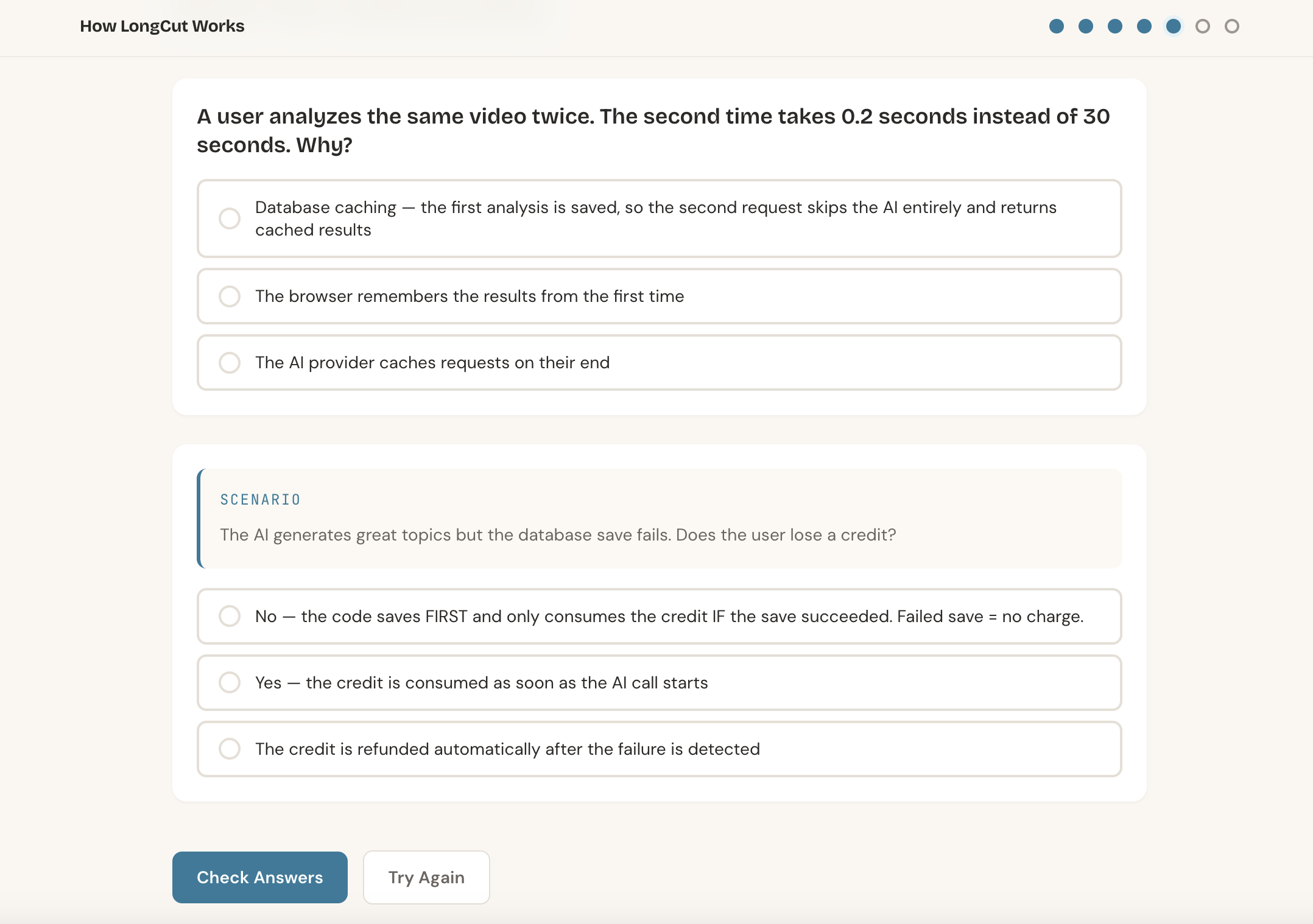 Interactive quiz